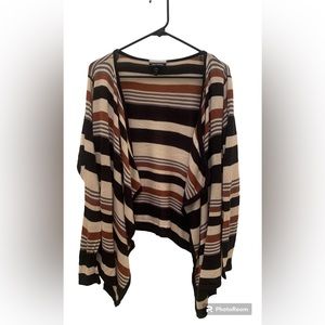 Allison Brittney striped open front cardigan, XL